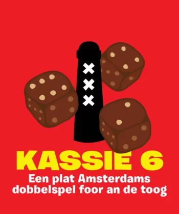 Kassie zes een Amsterdams dobbelspelletje met drie dobbelstenen.