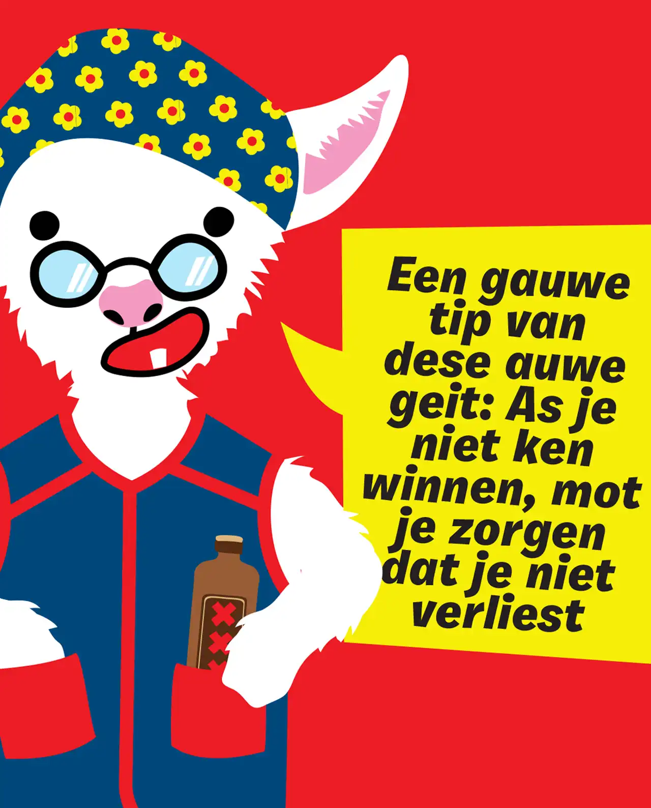 Kassie zes een Amsterdams dobbelspelletje met drie dobbelstenen.
